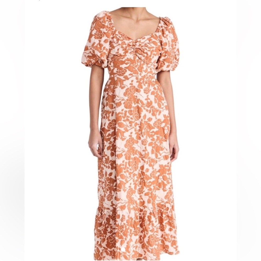 Free the Roses Orange and Cream Floral Maxi Skirt